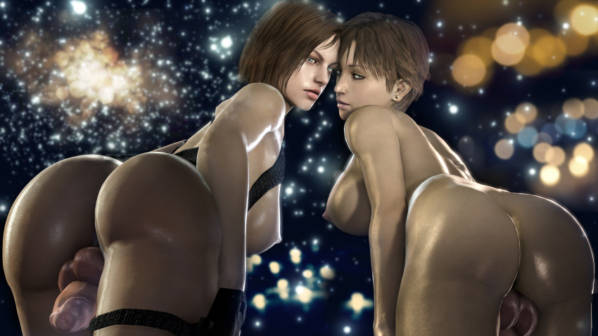 2futas 3d 4k absurdres ass balls big_ass erection futa_only futanari highres jill_valentine jill_valentine_(julia_voth) light-skinned_female mitrild-sfm penis rebecca_chambers resident_evil resident_evil_3 resident_evil_remake source_filmmaker testicles