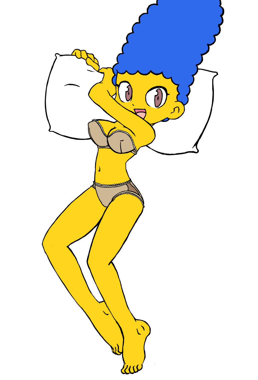 (original_artist_tbd) bra female marge_simpson panties pillow sallyx the_simpsons transparent_background