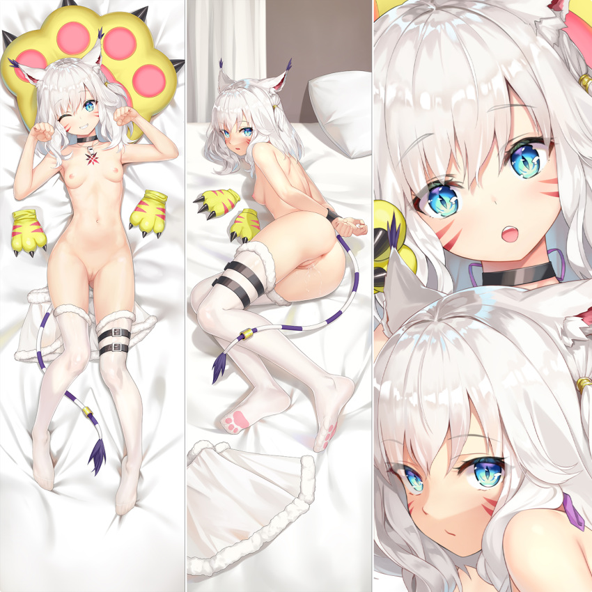 animal_ears anus ass bondage cosplay dakimakura digimon digimon_(cosplay) feet garter gatomon gatomon_(cosplay) naked nipples pussy pussy_juice small_breasts tail tattoo uncensored yutian_alice