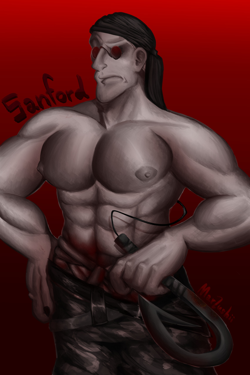 big_breasts big_muscles buff gay madness:_project_nexus madness_combat male male_only manly marlushii muscular muscular_male sanford sanford_mc sunglasses