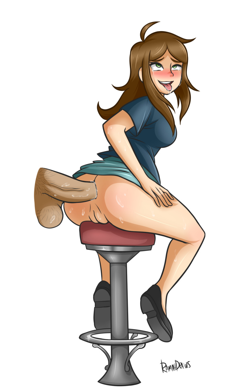 anal anal_sex ass drooling ramahdraws scomicmaker skirt_lift stool stool_position tears tongue_out youtube