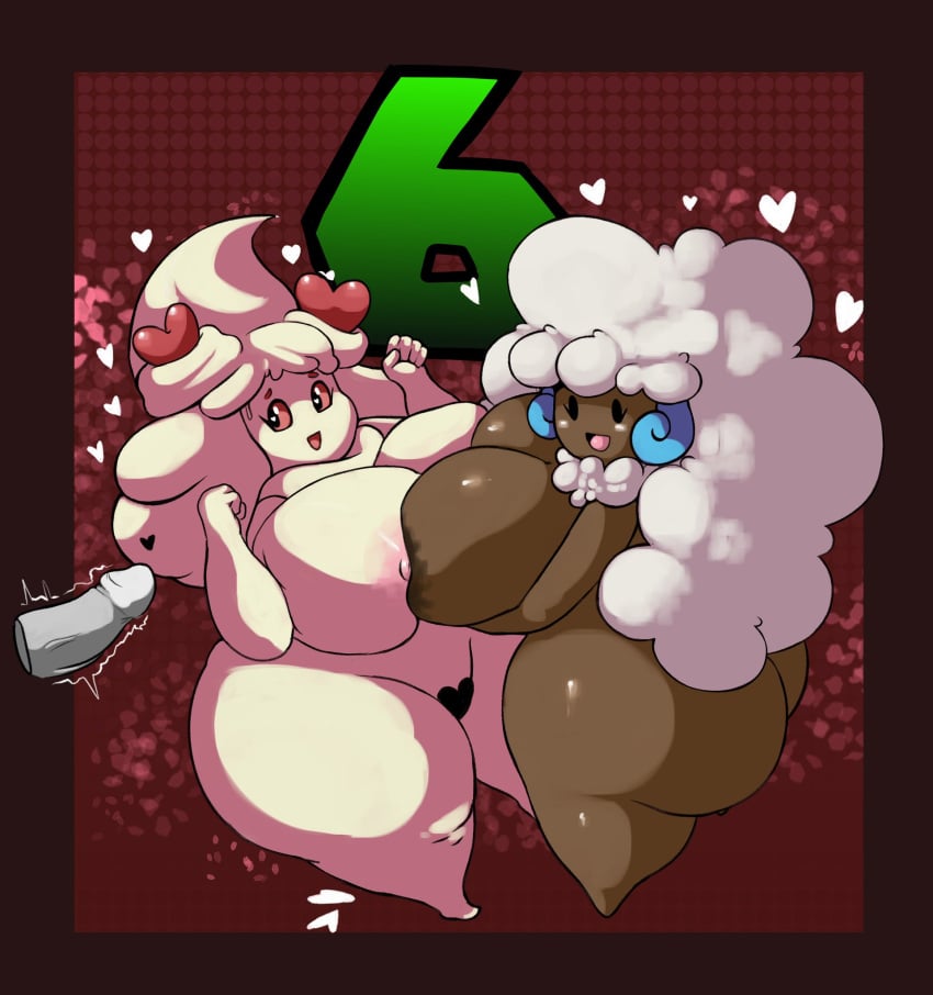 alcremie anthro ass breasts disembodied_penis female heart huge_ass huge_breasts motion_lines nintendo penis pokémon_(species) pokemon shiny_pokemon tangdroid thick_thighs video_games whimsicott wide_hips