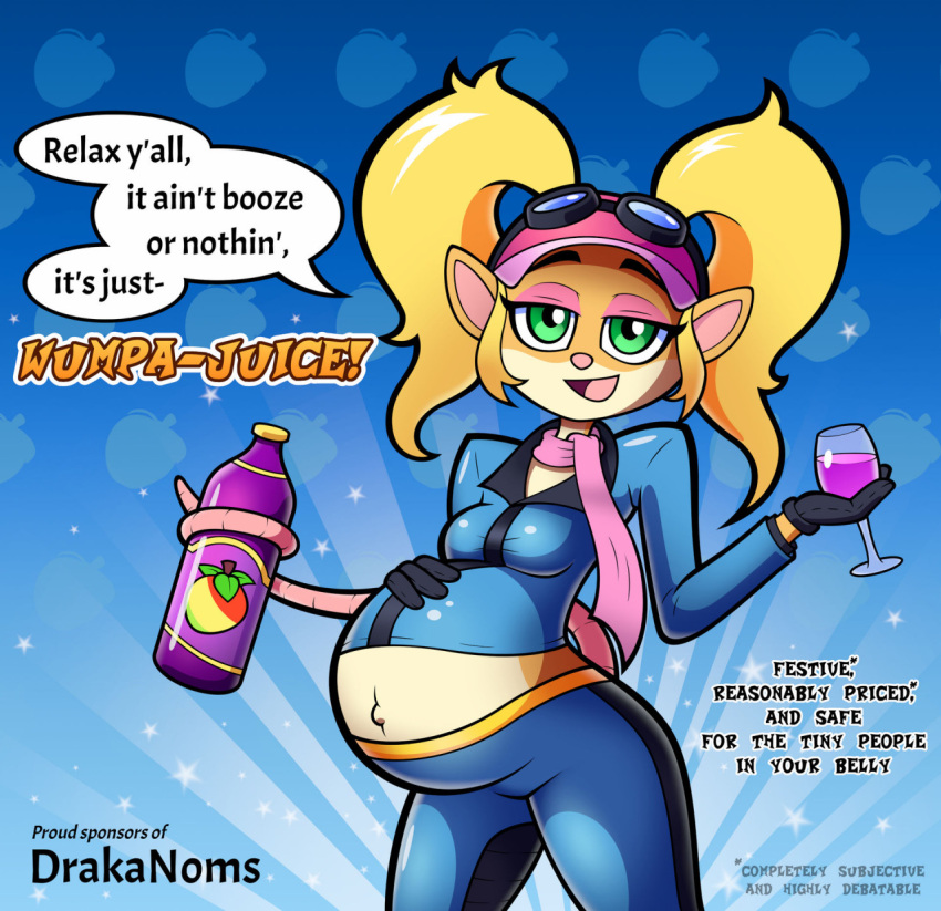 1girls 2021 anthro blonde_hair crash_(series) drakanoms female furry pasadena_o'possum pregnant pregnant_belly tail