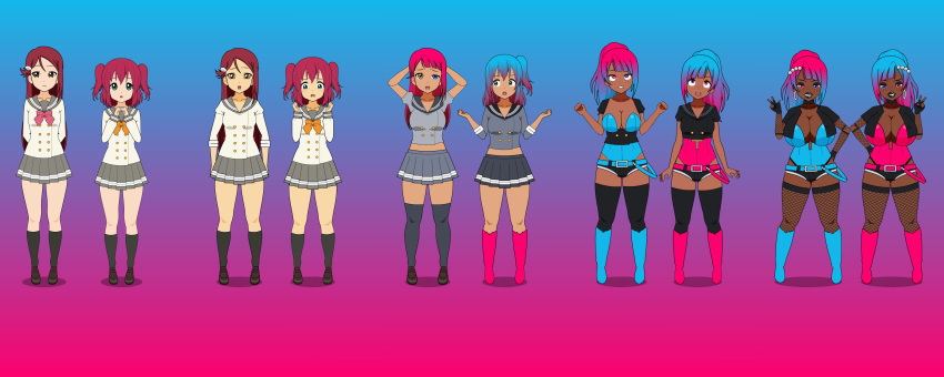 ass_expansion bimbo bimbofication blackification brainwashing breast_expansion corruption ebo ebonization female huge_ass huge_breasts identity_death kisekae kurosawa_ruby love_live! love_live!_sunshine!! mythicalcreaturebone race_swap sakurauchi_riko transformation transformation_sequence