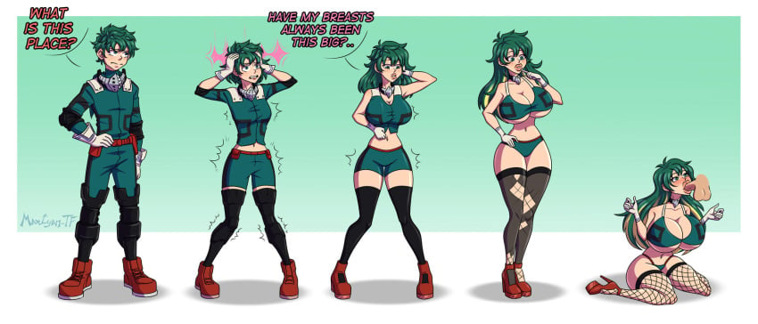 ass_expansion bimbo bimbofication brainwashing breast_expansion breasts corruption fellatio female female_deku fishnets gender_transformation genderswap green_hair high_heels huge_ass huge_breasts hypnosis identity_death izuku_midoriya maxtyan-tf mtf_transformation my_hero_academia rule_63 shounen_jump transformation transformation_sequence