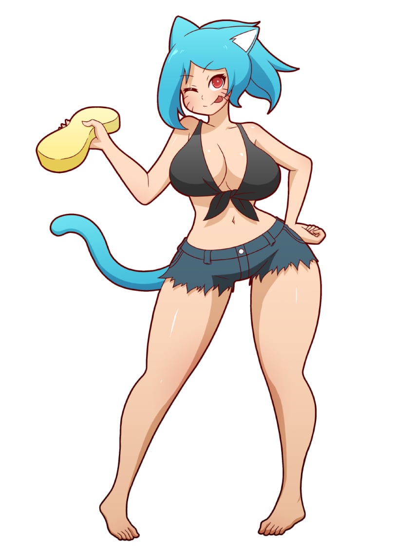 2d blue_hair feet female female_only jean_shorts light-skinned_female light_skin manyakis mike_inel milf nicole_watterson nicole_watterson_(human) pale-skinned_female pale_skin pigeon-toed solo tagme tail the_amazing_world_of_gumball the_amazing_world_of_gumball_(human) transparent_background