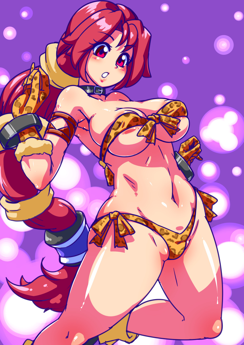 big_breasts bikini breasts cat_ears cat_girl catgirl dark_chronicle dark_cloud dark_cloud_2 happy huge_breasts large_breasts long_hair looking_at_viewer monica monica_raybrandt pink_hair princess red_hair ryoi seductive tagme very_long_hair