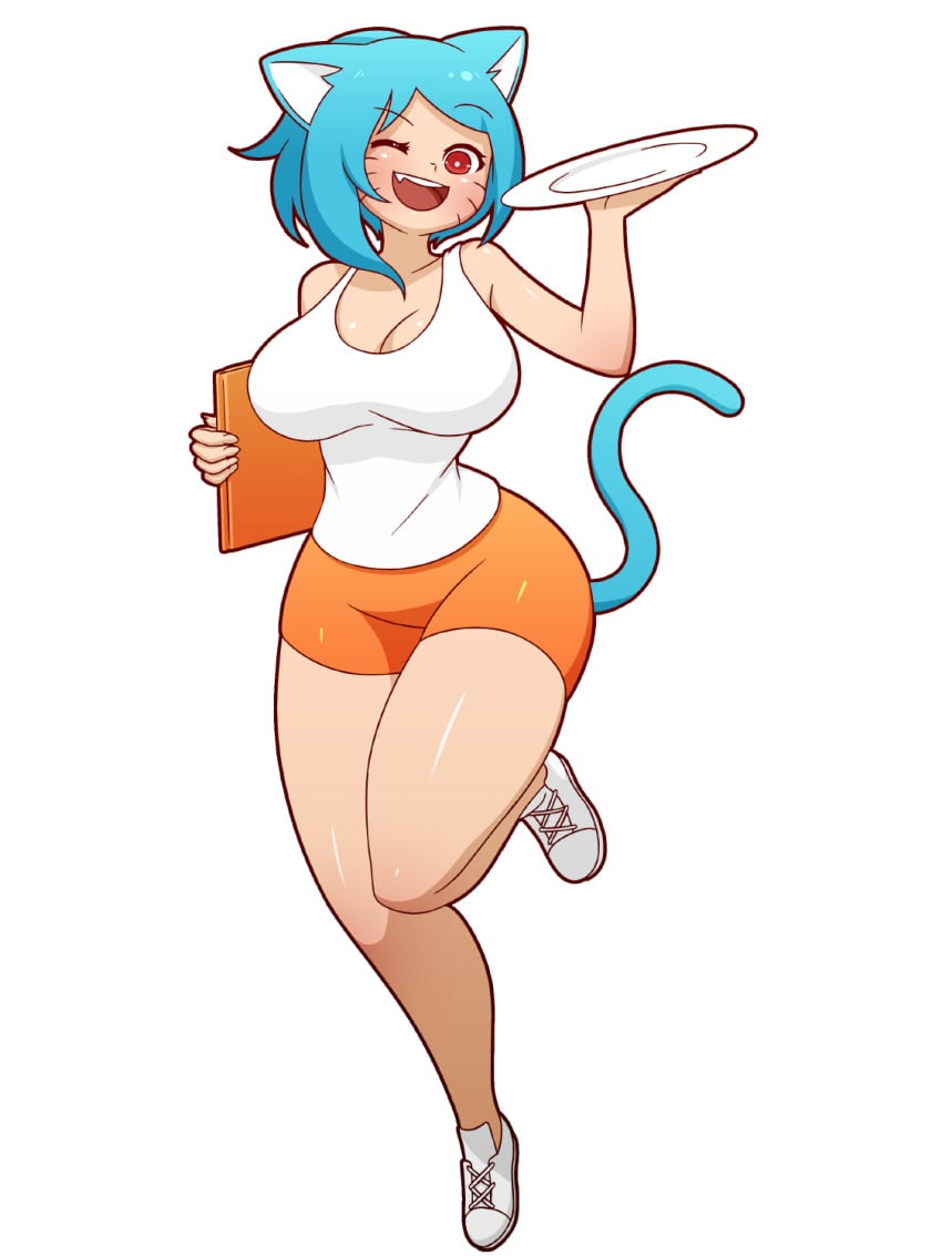 blue_hair catgirl cleavage female female_only hooters hooters_uniform light-skinned_female light_skin manyakis mike_inel milf nicole_watterson nicole_watterson_(human) pale-skinned_female pale_skin solo tagme the_amazing_world_of_gumball the_amazing_world_of_gumball_(human) transparent_background