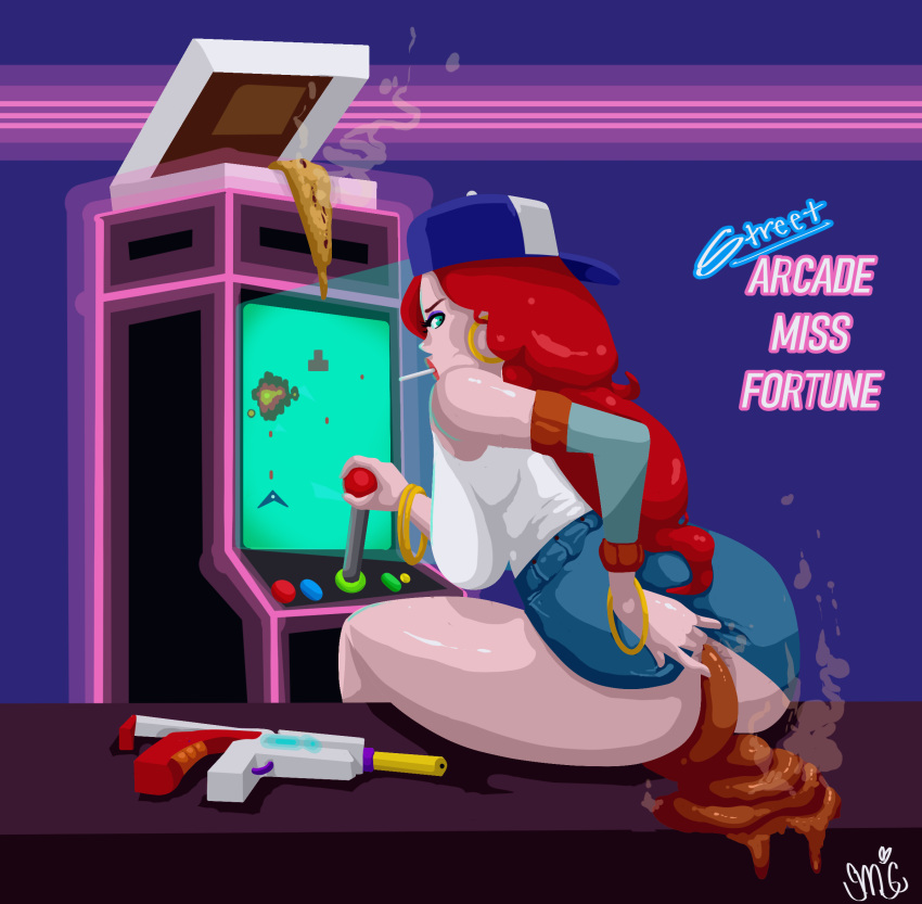 1girls arcade arcade_machine arcade_miss_fortune ass bottomless_skirt defecation feces female female_only large_ass league_of_legends miss_fortune nasty pooping scat skirt skirt_lift tagme whoopseez wide_hips