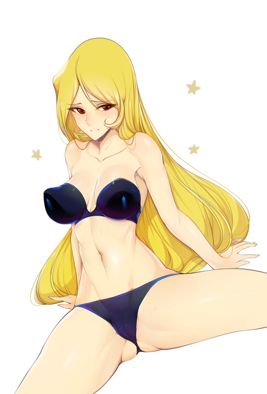 1girls 2020 bikini blonde_hair blue_bikini breasts color colored female galaxy_express_999 large_breasts leijiverse light-skinned_female light_skin long_hair maetel slugbox tagme