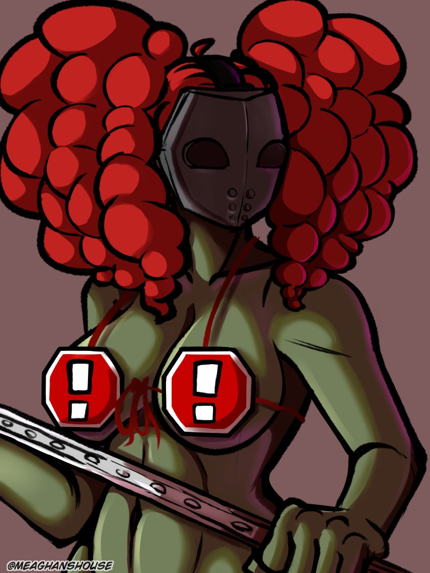 bikini female female_tricky_the_clown large_breasts madness_combat meaghanshouse red_hair tagme tricky_the_clown zombie zombie_girl