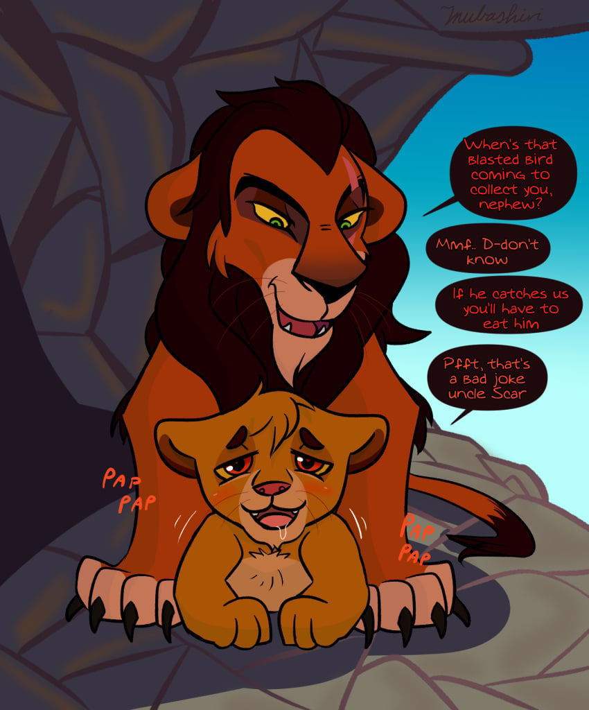 2boys ^3^<3 anal anal_sex blush disney femboy feral feral_on_feral gay incest male male/male male_only male_penetrated male_penetrating male_penetrating_male maledom malesub older_male penetration scar scar_(the_lion_king) sex simba tagme text the_lion_king uncle uncle_and_nephew yaoi young younger_male