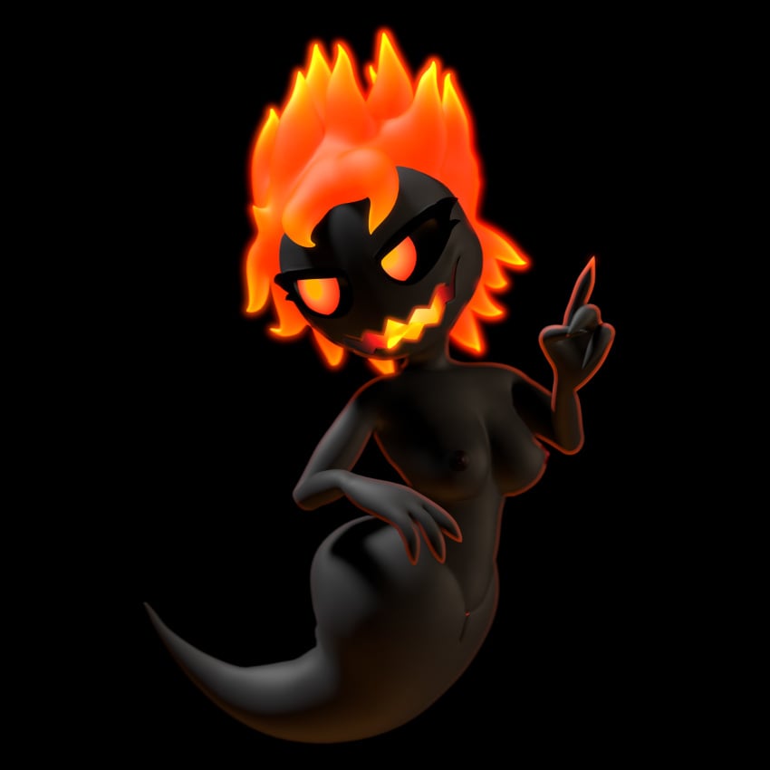 1:1 3d 3d_(artwork) ass barely_visible_genitalia barely_visible_pussy black_background black_body breasts dark_esau_(the_binding_of_isaac) digital_media_(artwork) female fire flaming_hair genitals ghost ghost_tail glowing glowing_eyes glowing_genitalia glowing_hair glowing_mouth glowing_pussy hair hi_res humanoid looking_back nipples pseudo_hair pussy simple_background solo source_filmmaker spirit the_binding_of_isaac video_games voui