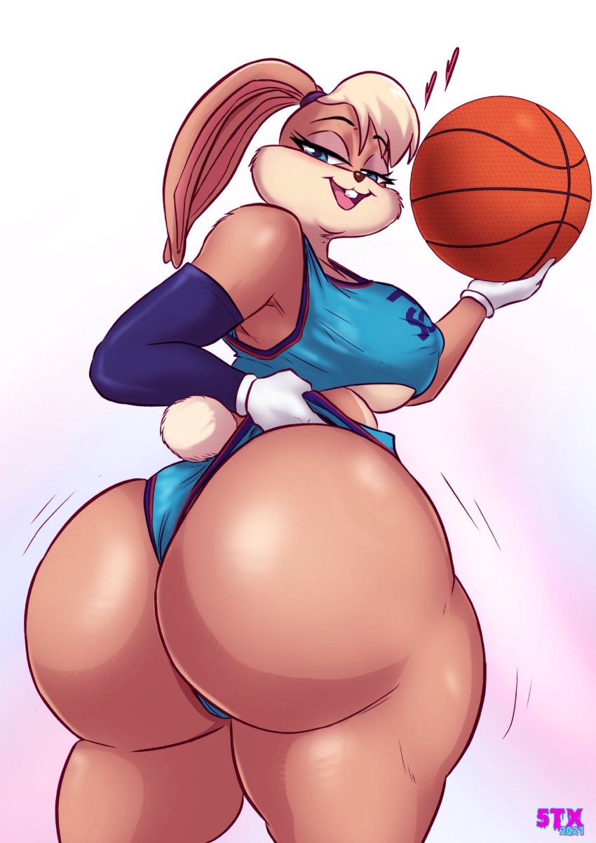 5tarex ass ass_slap basketball basketball_uniform big_ass big_breasts blue_eyes bottom_heavy breasts bubble_ass bubble_butt bunny bunny_humanoid cotton_tail cream_body cream_fur dat_ass eyelashes fat_ass fat_butt female female_only females females_only fur huge_ass huge_butt lagomorph lagomorph_humanoid large_ass large_breasts large_butt leporid leporid_humanoid lola_bunny looking_at_viewer looking_back looney_tunes seductive seductive_smile sideboob space_jam space_jam:_a_new_legacy thick_ass thick_thighs voluptuous warner_brothers wide_hips