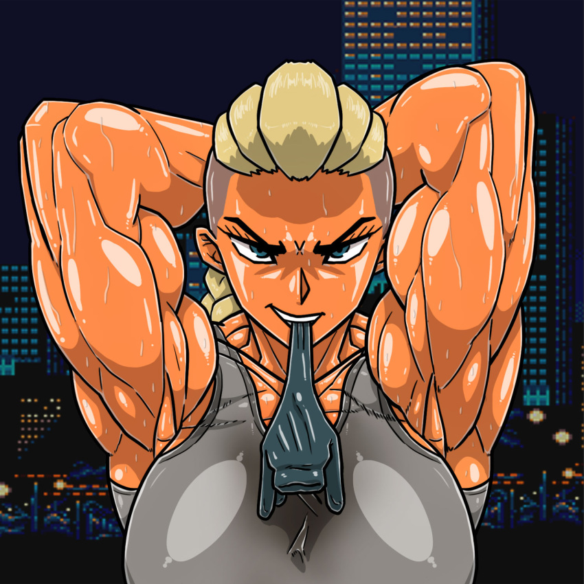 1girls allesey armpits bare_knuckle estel_aguirre female latina muscular_female oppai streets_of_rage streets_of_rage_4