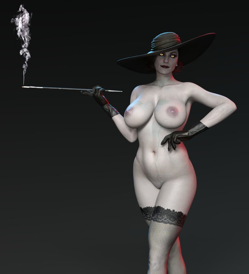 3d alcina_dimitrescu blopblopfish breasts female gloves resident_evil resident_evil_8:_village solo vascular vascularity veins veiny veiny_belly