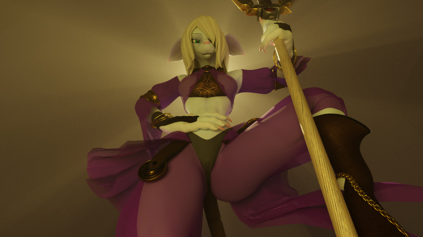 3d_(artwork) anthro blender_(software) breasts burmecian clothing digital_media_(artwork) female final_fantasy final_fantasy_ix freya_crescent genitals hand_on_hip hi_res looking_at_viewer low-angle_view mammal melee_weapon murid murine nach nipples polearm pussy rat rodent solo spear square_enix translucent translucent_clothing video_games weapon