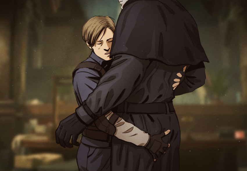 butt_grab donlemefo_(artist) head_out_of_frame leon_scott_kennedy male male_focus male_only mister_x police_uniform resident_evil resident_evil_2