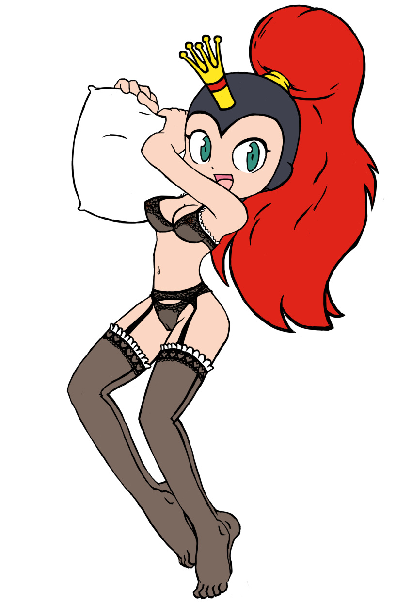 (original_artist_tbd) bee bumblebee earthworm_jim_(franchise) female garter_belt garter_straps princess princess_what's-her-name red_hair sallyx stockings transparent_background wasp