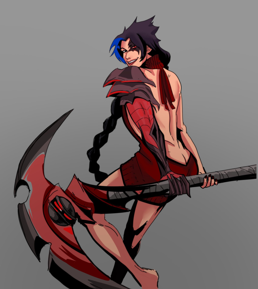 blue_hair corrupted_arm crossdressing female_clothed kayn league_of_legends male male_only monster