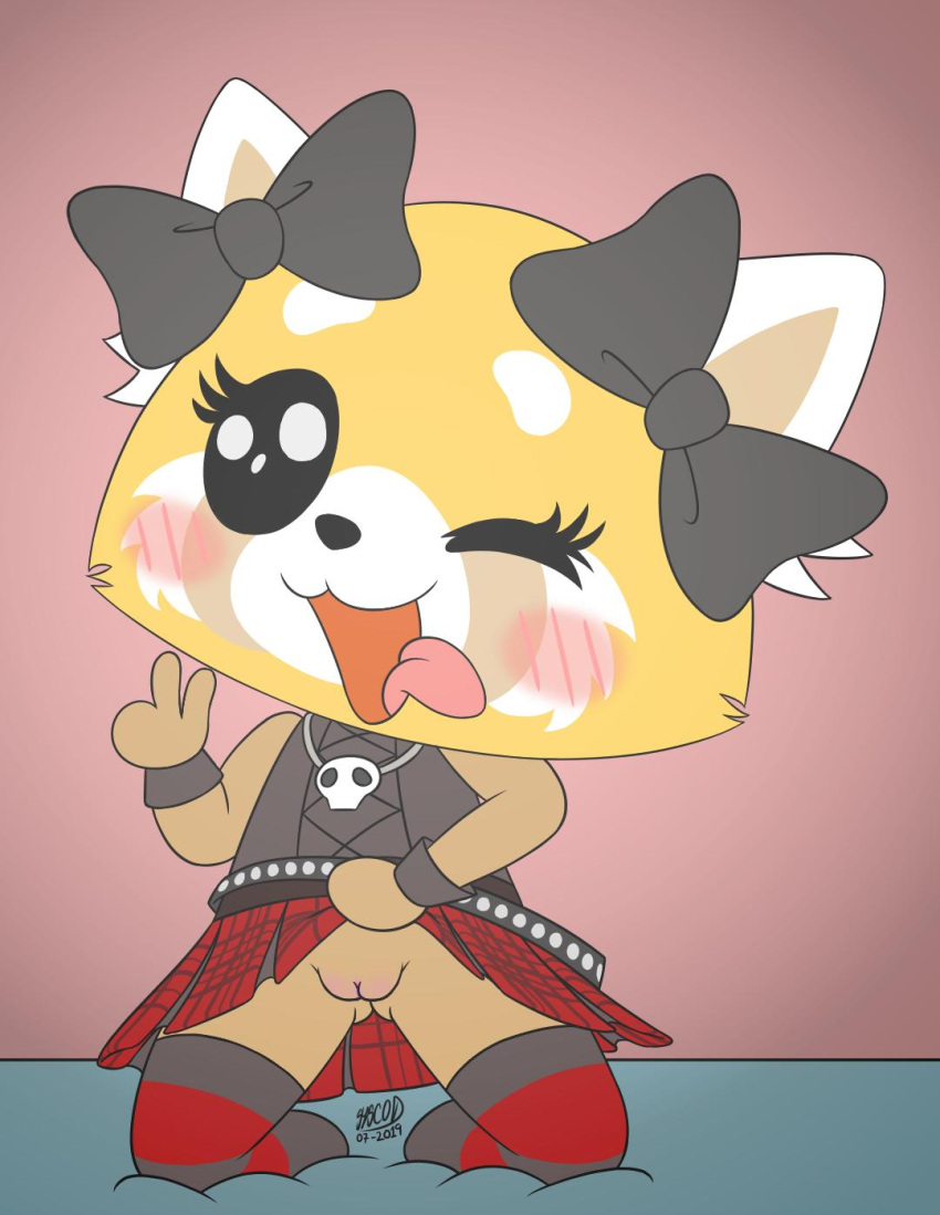 2019 aggressive_retsuko aggretsuko furry lifting_skirt retsuko sanrio smooth_skin syscod tagme vagina