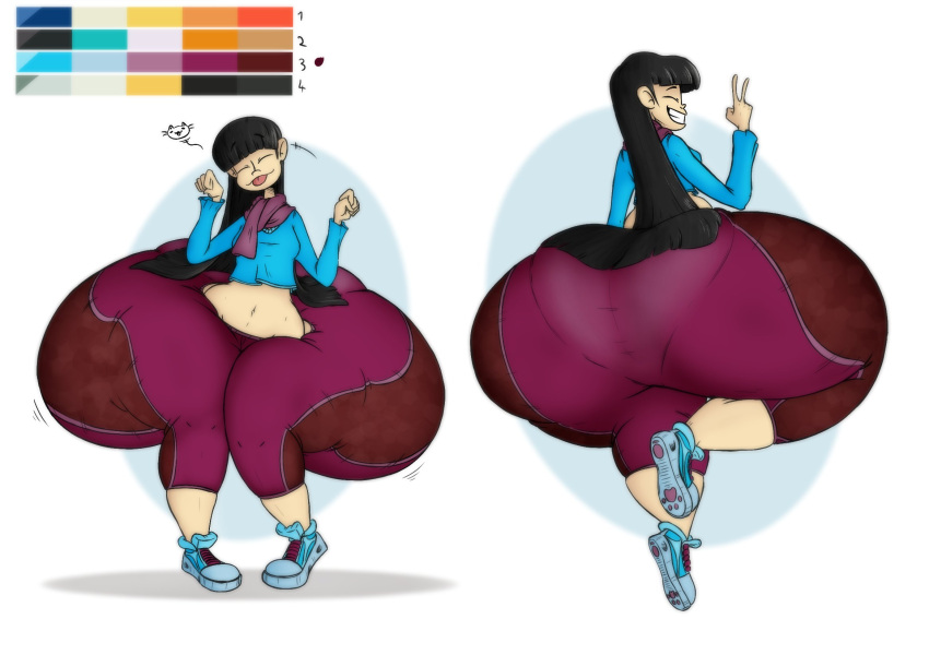 1girls black_hair huge_ass hyper hyper_ass long_hair massive_ass mitsuko_(ohdangdoof) oc ohdangdoof thick_thighs wide_hips