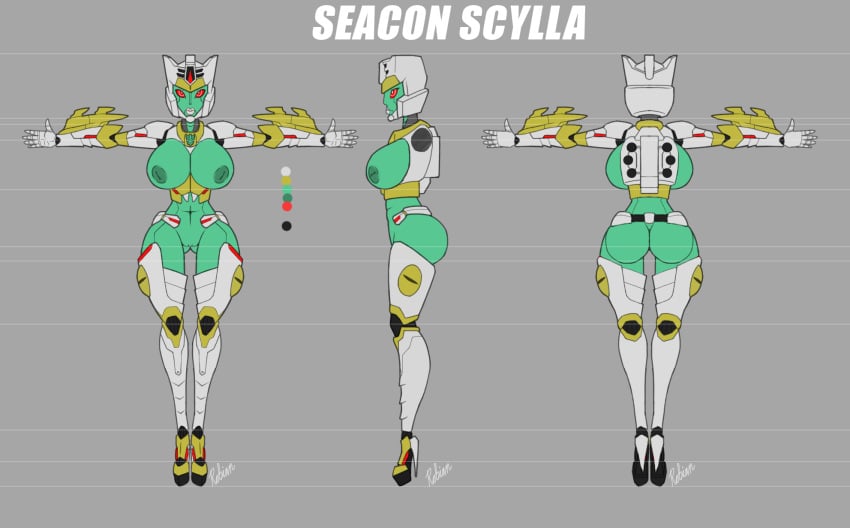 alien alien_girl ass beast_wars beast_wars_ii big_ass big_breasts big_butt breasts busty butt female green_nipples grey_body high_heels inverted_nipples machine model_sheet nipples nobleseven20 pussy red_eyes robot robot_girl scylla_(transformers) thick_legs thick_thighs transformers vagina white_lips white_lipstick