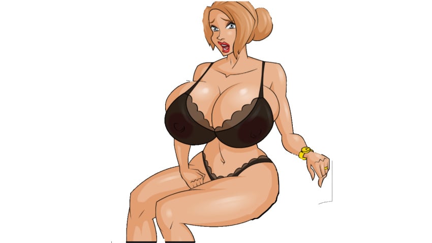 black_bra blonde_hair bra cassie_cannons cleavage edit huge_ass huge_breasts meet_'n'_fuck_games meet_and_fuck