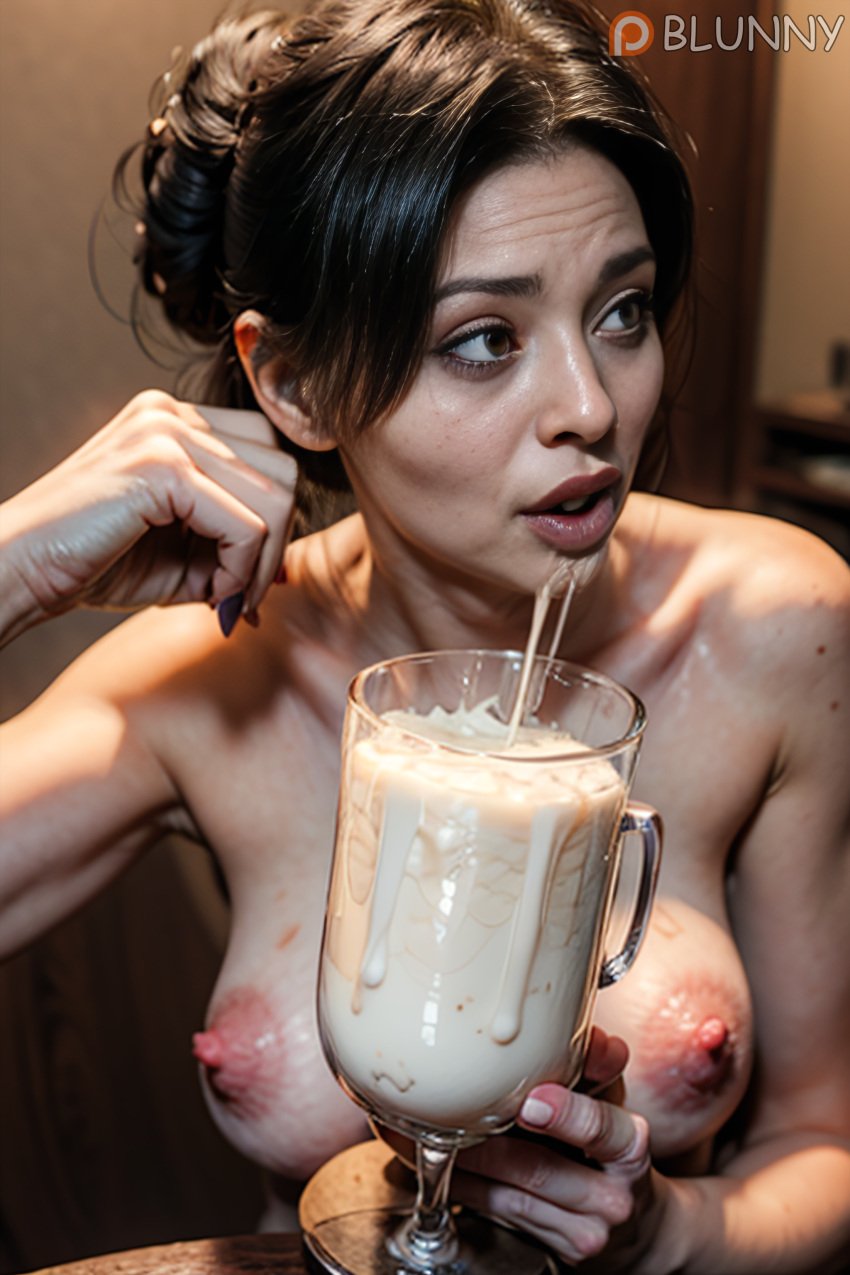 1female 1girls 3d 4k ai_generated big_breasts black_hair blunny breasts casual cum cum_cup cum_drinking cum_in_glass cum_on_face donna_beneviento drinking_cum drooling female female_focus female_only gokkun hair_bun high_resolution huge_breasts imminent_gokkun looking_at_viewer milk naked nipples nude nude_female pale_skin photorealistic realistic resident_evil resident_evil_8:_village stable_diffusion the_cum_chalice video_games