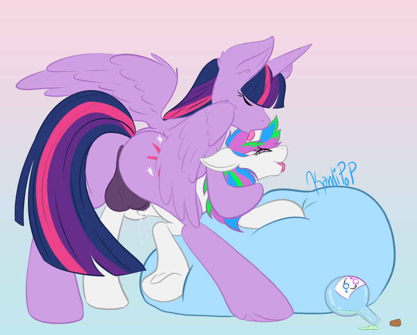 absurd_res alicorn all_fours animal_genitalia anus ass balls balls_deep bodily_fluids bodily_fluids_drip bodily_fluids_from_mouth bodily_fluids_in_pussy cum cum_in_pussy cum_inside cutie_mark digital_media_(artwork) dominant dominant_female dripping duo equid equine erection fan_character feathered_wings feathers female female_penetrated feral friendship_is_magic from_behind_position from_the_back fur futanari futatwi gender_symbol gender_transformation genital_fluids genitals gynomorph gynomorph_penetrating hair hasbro heart hi_res horn horse kandipop male male_penetrating mammal multicolored_hair my_little_pony nude open_mouth penetration penile penile_penetration penis penis_in_pussy pony potion potion_bottle princess_twilight_sparkle_(mlp) pussy rear_view rule_63 sex simple_background smile symbol tobifireflies tongue tongue_out transformation twilight_sparkle_(mlp) unicorn unicorn_horn vaginal_penetration wings