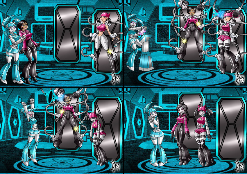 3girls assimilation brainwashing brit_crust corruption hypnosis jenny_wakeman kyo-domesticfucker multiple_girls my_life_as_a_teenage_robot robot_girl robotization smooth_skin tiff_crust transformation transformation_sequence xj-9