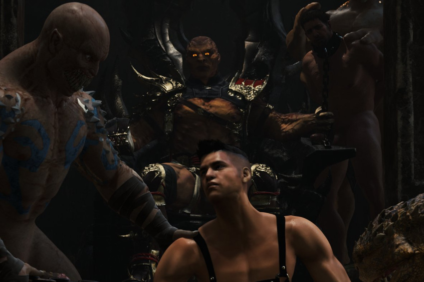 baraka chris_redfield dantejackal gay goro mortal_kombat mortal_kombat_11 naked_male nude piers_nivans resident_evil shao_kahn