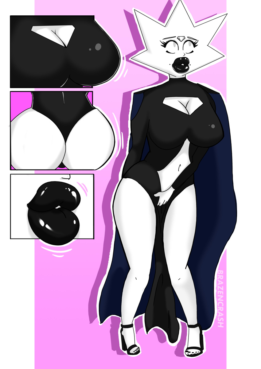 ass_expansion black_lips brazencrash breast_expansion corruption enemy_conversion lip_expansion post_transformation steven_universe transformation white_diamond_(steven_universe)