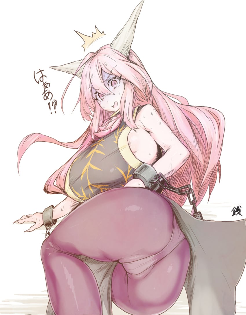 areola_slip big_ass female ibaraki_douji_(touhou) kanenomori999 kasen_ibaraki monster_girl oni oni_female pink_hair sentarou solo tagme touhou youkai