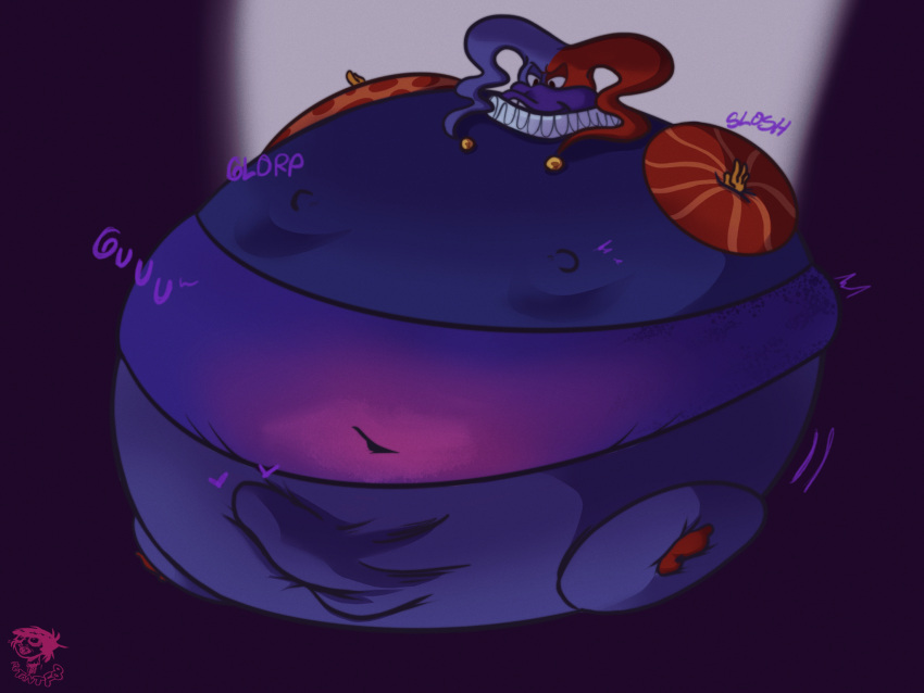 belly_button belly_expansion blueberry_inflation bulge clown cock darkwing_duck disney duck erect_nipples erection_under_clothes jester male_inflation male_only mutantchico penis_expansion quackerjack sunken_head sunken_limbs