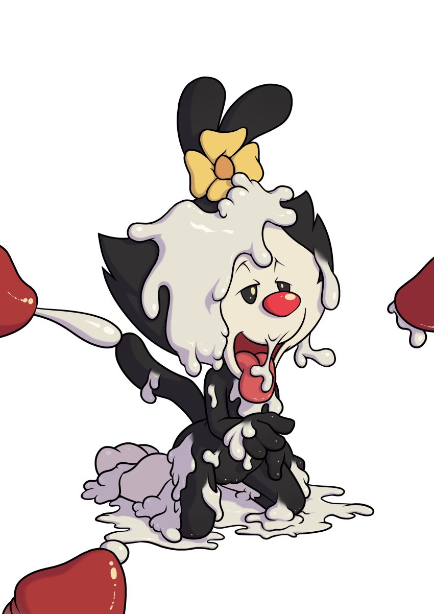 1girls 3boys animaniacs cub cum cum_on_body cum_on_face cum_on_feet cum_on_head cum_on_leg cum_on_legs cum_on_tail cum_on_tongue cumshot dot_warner female flower fur male male/female minum nude open_mouth penis pussy tongue tongue_out transparent_background warner_brothers