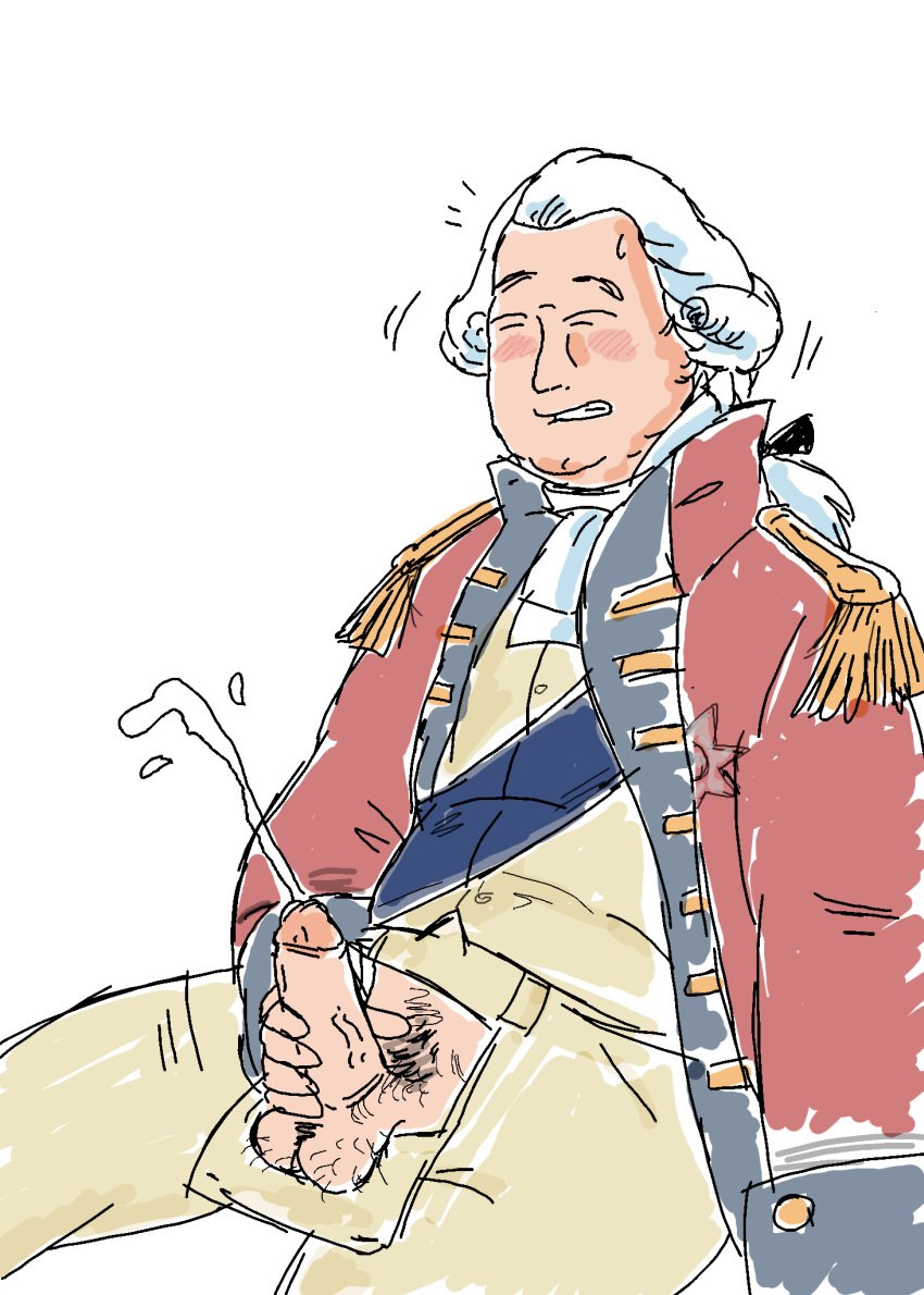 blush chubby colonialfox cum cumming daddy general_charles_cornwallis history male penis solo_male uniform united_kingdom