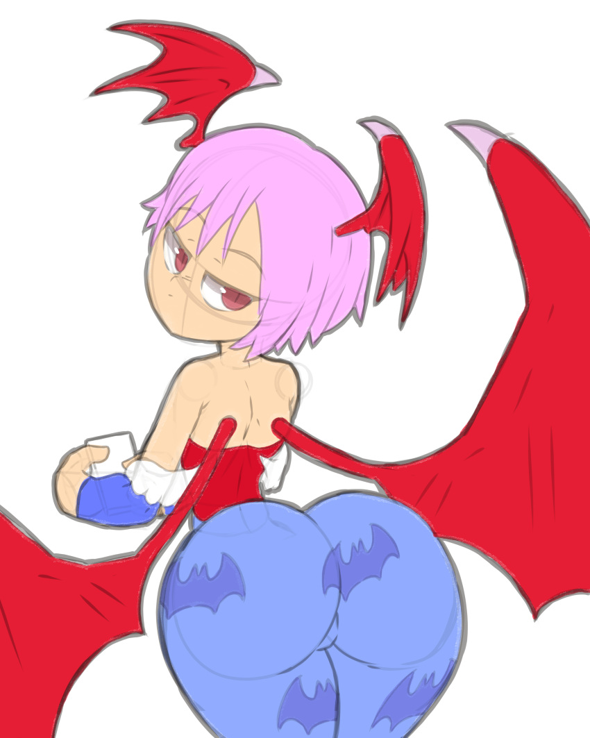 ass big_ass clothing darkstalkers drawn flat_chest lilith_aensland lotikmac tagme vampire_savior