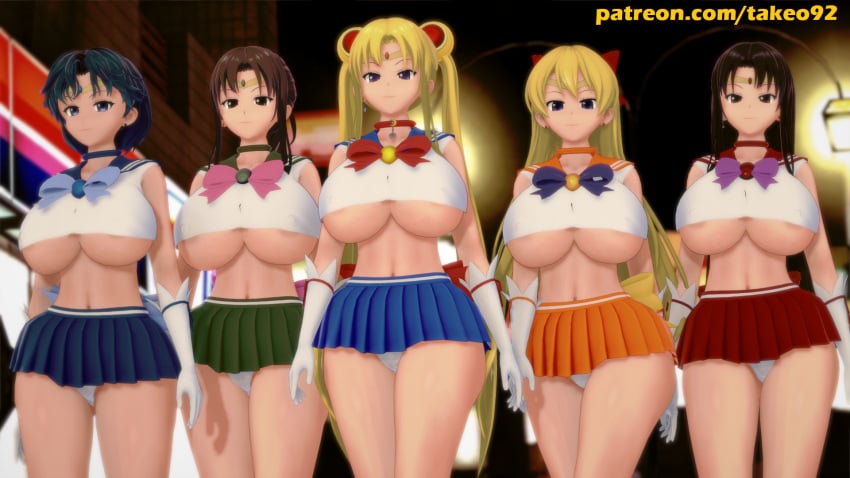 3d 5girls ami_mizuno bangs big_ass big_breasts bishoujo_senshi_sailor_moon black_hair blonde_hair blue_eyes blue_hair bow brown_eyes brown_hair choker city cityscape cleavage clothing crop_top curvaceous curvy diadem earrings erect_nipples erect_nipples_under_clothes female_focus female_only gloves green_eyes hourglass_figure huge_ass huge_breasts koikatsu large_ass large_breasts long_hair looking_at_viewer makoto_kino minako_aino miniskirt night nipples_visible_through_clothing panties patreon pinup ponytail rei_hino revealing_clothes ribbon sailor_collar sailor_jupiter sailor_mars sailor_mercury sailor_moon sailor_senshi_uniform sailor_uniform sailor_venus seifuku short_hair skirt smile standing takeo92 text thick_thighs tight_clothing twintails underboob upskirt usagi_tsukino very_long_hair voluptuous walking wide_hips