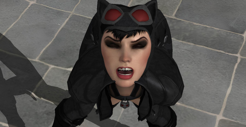 3d alstair2 batman:_arkham_city batman_(series) catwoman catwoman_(arkham) catwoman_(arkham_city) comic comic_page cuntbusting dc dc_comics low_blow pov pov_crotch selina_kyle