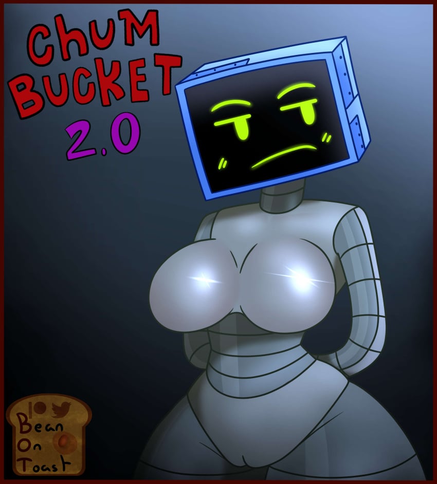 2d beanontoast big_breasts female female_only humanoid karen_plankton robot robot_girl robot_humanoid screen_face spongebob_squarepants thick_thighs tv tv_head