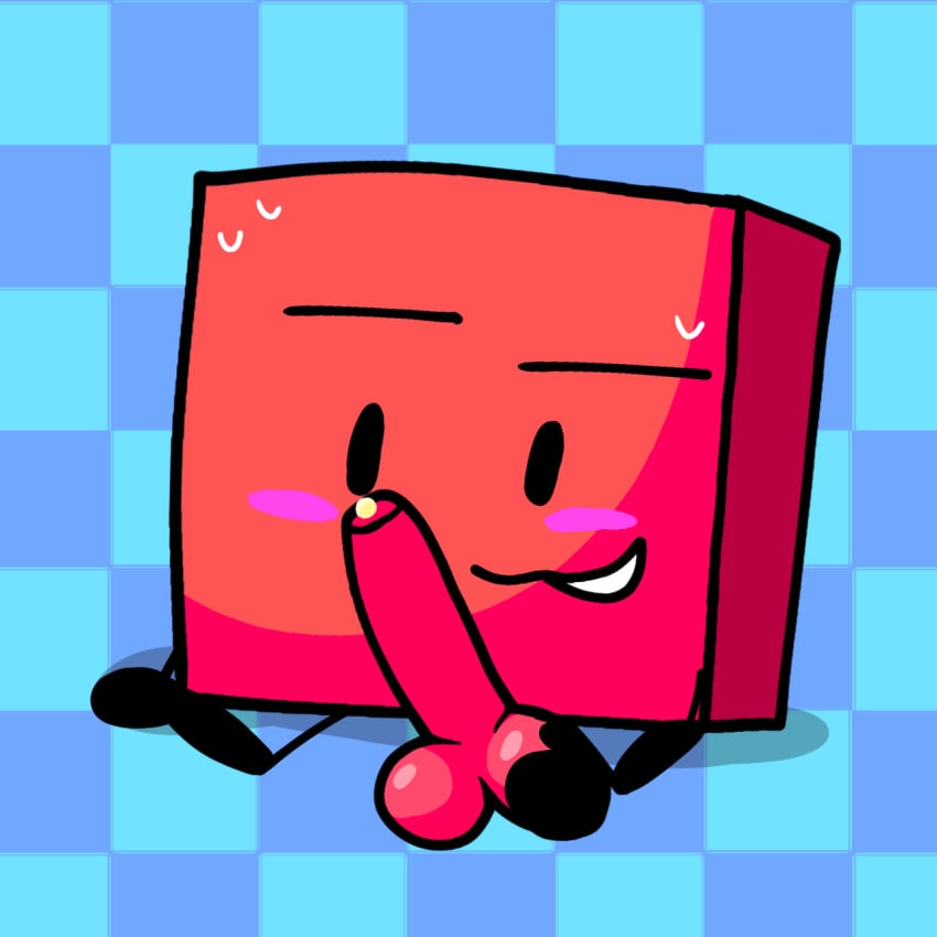 battle_for_bfdi battle_for_dream_island big_penis blocky_(bfdi) blue_background cum masturbation object_shows solo