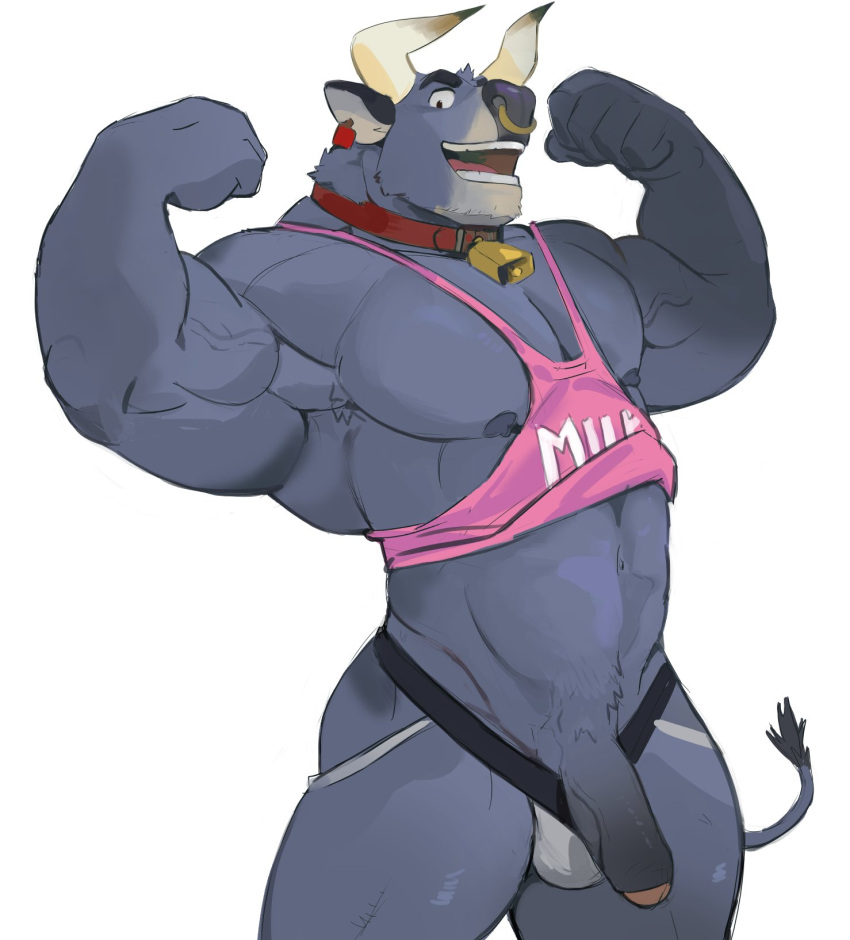 abs anthro big_penis bull dozer_(spookeedoo) male_only muscles saltypoundcake spookeedoo tank_top thighs