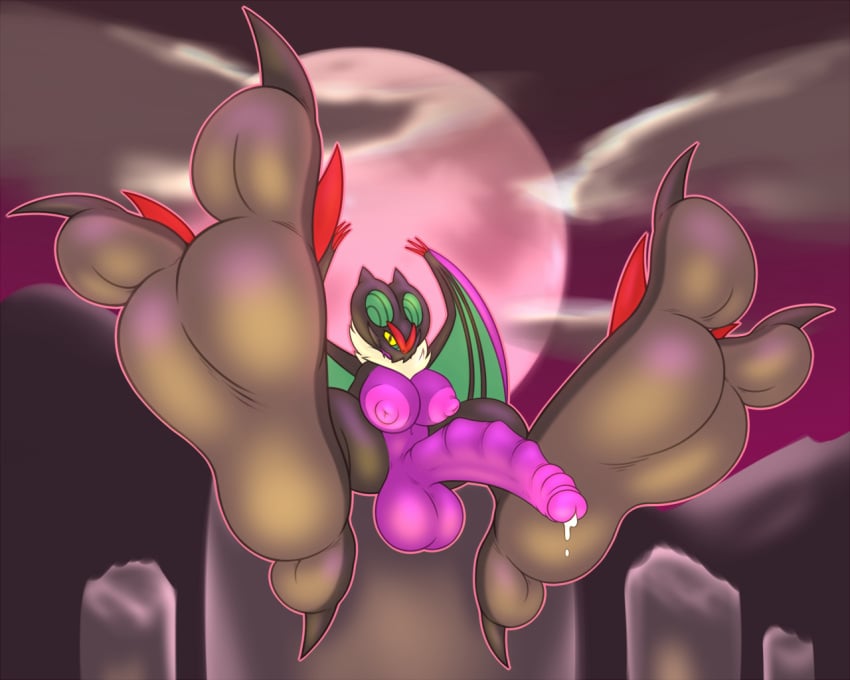 balls big_feet big_penis breasts cum feet foot_fetish futanari huge_feet hyper_feet intersex nintendo noivern penis pokémon_(species) pokemon pokemon_(species) yowesephth