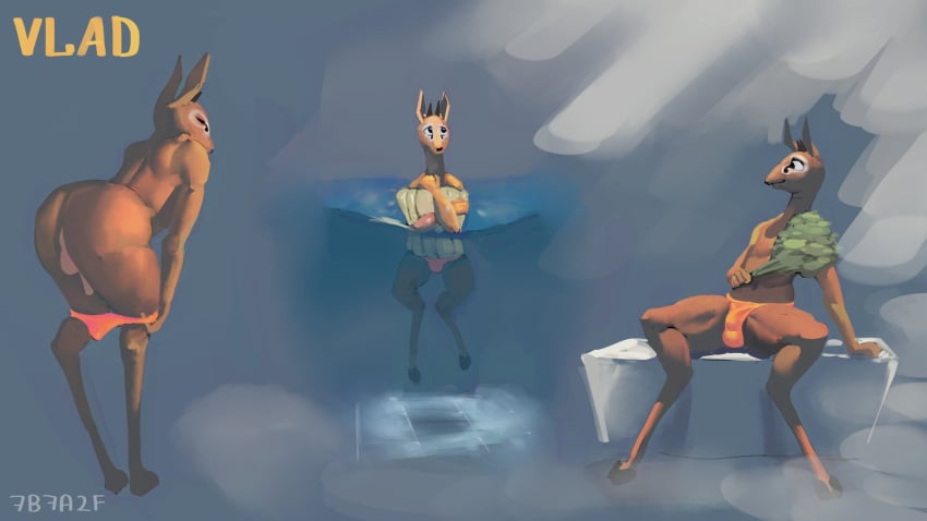 16:9 2021 7b7a2f antelope anthro ass balls balls_outline better_version_at_source bovid bulge closed_eyes clothing detailed_background detailed_bulge digital_media_(artwork) digital_painting_(artwork) dik-dik fur genital_outline genitals hi_res life_ring looking_aside male mammal multiple_images partially_submerged partially_underwater_shot penis_outline perineum rear_view sauna signature sitting solo speedo swimming swimwear true_antelope underwater widescreen yellow_body yellow_fur