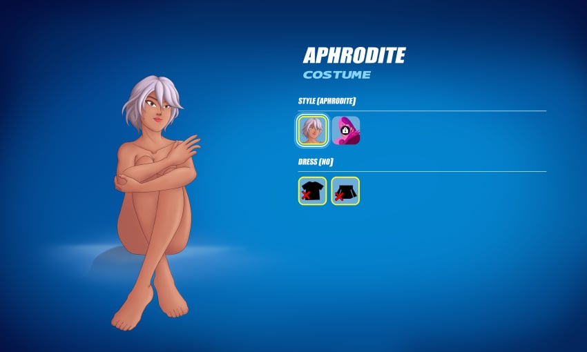 aphrodite aphrodite_(fortnite) c.k. epic_games female female_focus female_only fortnite fortnite:_battle_royale fortnite_locker full_body greek_mythology high_resolution highres nude nude_female nudity pinup seductive seductive_look simple_background sitting smile smiling smiling_at_viewer tagme waving waving_at_viewer waving_hand white_hair