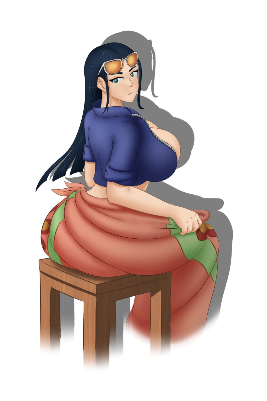 1girls big_ass big_breasts female female_focus female_only kirik nico_robin one_piece sarong sunglasses thick