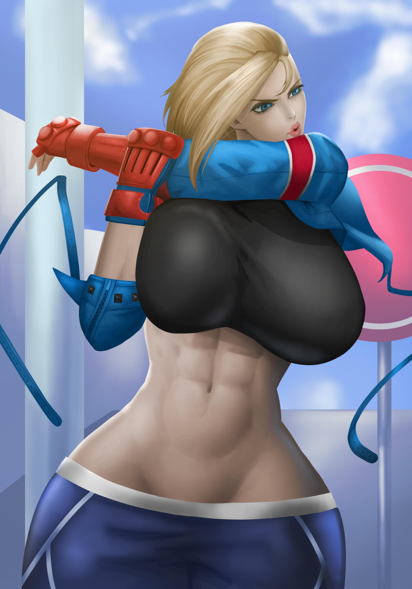 1girls abs big_breasts blonde_hair breasts busty cammy_white curvaceous curvy curvy_body curvy_female curvy_figure female female_only fingerless_gloves fully_clothed gloves huge_breasts large_breasts palemancer solo street_fighter street_fighter_6 voluptuous wide_hips