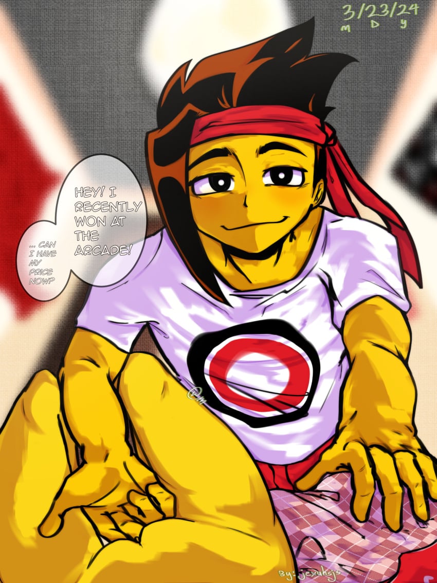 1boy 1girls clothing dialogue english_text fanart female female_pov female_self_insert fingering fingering_pussy lego_monkie_kid looking_at_viewer male male_focus mk_(lego_monkie_kid) mk_(monkie_kid) pov self_upload straight y/n