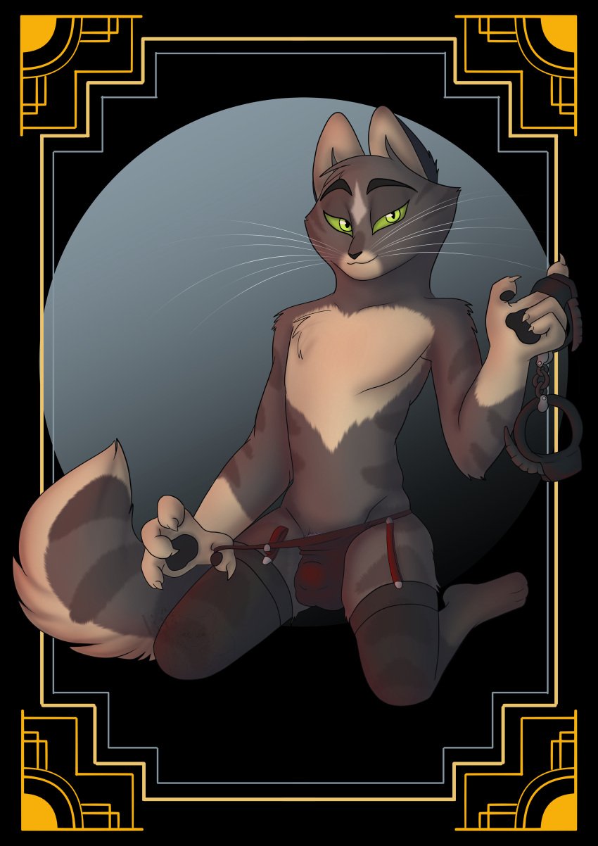 1boy anthro barely_visible_pubic_hair bulge dominic_drago feline feminine_male furry gay image_set lackadaisy lingerie lingerie_only male male_focus male_only novadoesart pubic_tuft seductive tail thighhighs webcomic